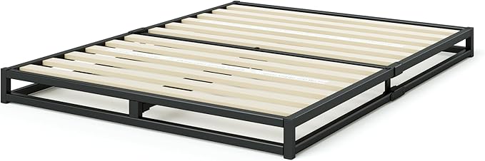 Zinus Joseph Low Profile 6 Inch Platform Bed Frame, Wood Slat Support, No Box Spring Needed, Eco Friendly WonderBox(TM) Packaging, Easy Assembly, Black, King