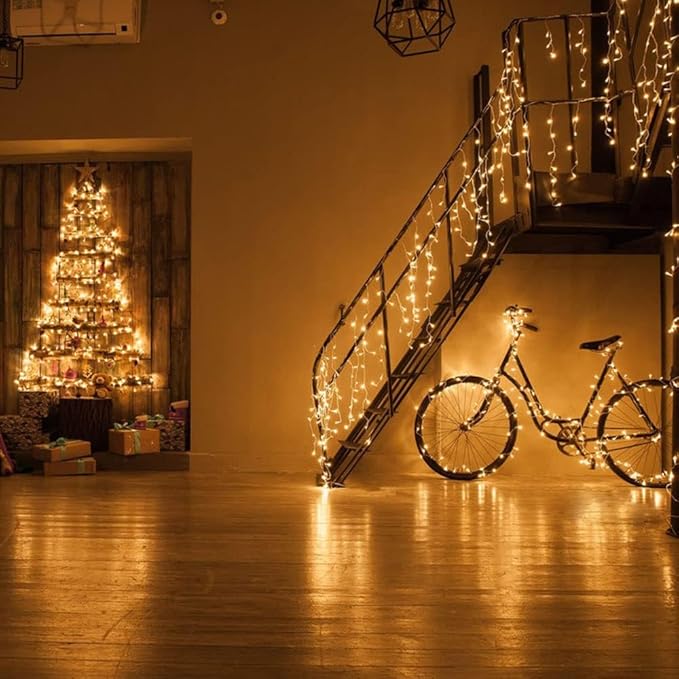 LIDORE Super Bright Clear Mini Christmas Tree String Lights, Gift for Decoration, 21.45FT 100 Count Bulbs with Green Cord, UL Listed Indoor Outdoor Lighting for Holiday (Green Cable, 2-Pack)