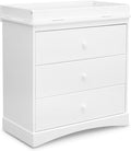 Delta Children Sutton 3 Drawer Dresser with Changing Top and Interlocking Drawers - Greenguard Gold Certified, Bianca White