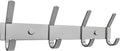 Coat Rack Wall Mount – Brushed Nickel 12 Inch Stainless Steel Hook Rail with 4 Heavy Duty Double Coat Hooks – Wall Mounted Coat Hanger for Entryway, Bathroom, Bedroom, Towel, Hat Organizer