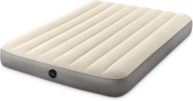 Intex 64102E Dura-Beam Standard Single-High Air Mattress: Fiber-Tech – Full Size – 10in Bed Height – 600lb Weight Capacity – Pump Sold Separately
