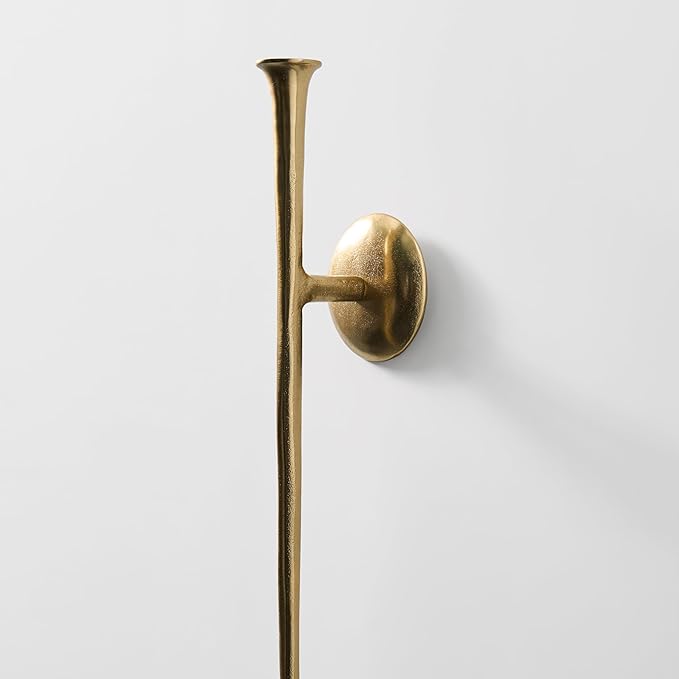 Aspar Wall Sconce, Modern Candle Holder with Elegant Hook Design, Versatile Decorative Lighting for Indoor Wall Decor and Ambiance Setting, Gold (Candle Not Included)