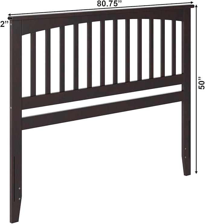 AFI, Mission King Solid Wood Headboard with Attachable Charger, Espresso