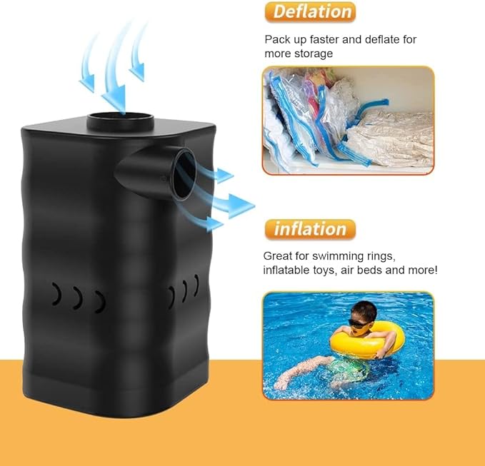 Woowind Electric Air Pump, Cordless Air Mattress Pump for Pool Floats, Swimming Rings, Air Bed, Air Sofa, Rechargeable Battery Powered