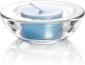 Clear Tealight Candle Holders - Set of 12, Round Chunky Glass Candle Holder, 3" Diameter - CH01 - Clear
