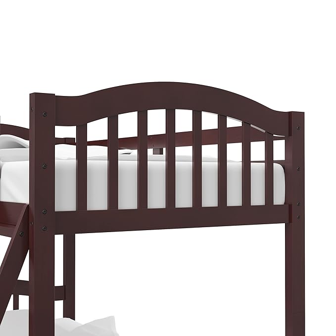 Storkcraft Long Horn Twin-Over-Twin Bunk Bed (Espresso) - GREENGUARD Gold Certified, Converts to 2 Individual Twin Beds