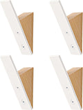 Homeforia Beech Wood Coat Hooks, High End Beech Wood & White Metal Wall Mounted Clothing Hooks, Mid-Century Modern Coat Hooks, Heavy Duty Wooden Hooks for Hanging Coats, Hats, Towels & More, Set of 4