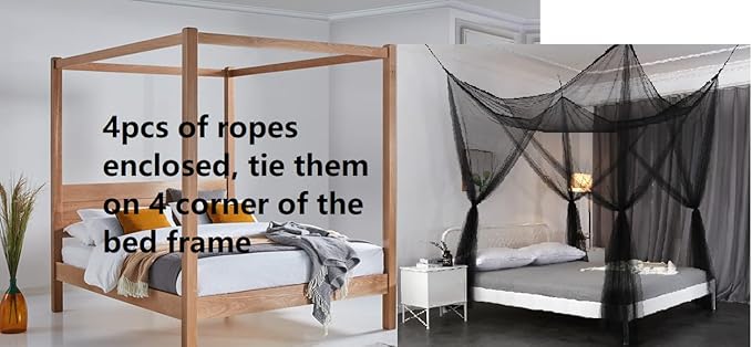 OctoRose Four Post Mosquito Net for Bed Canopy -Fits Queen, King, California King Beds-Indoor & Outdoor Use- HotPink