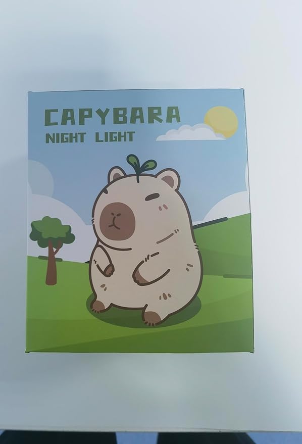 UNEEDE Cute Capybara Night Light, Novelty Animal Silicone Nursery Night Light Rechargeable Table Bedside Lamp with Touch Sensor for Bedroom Living Room Squishy Capybara Stuff Boys Girls Gifts