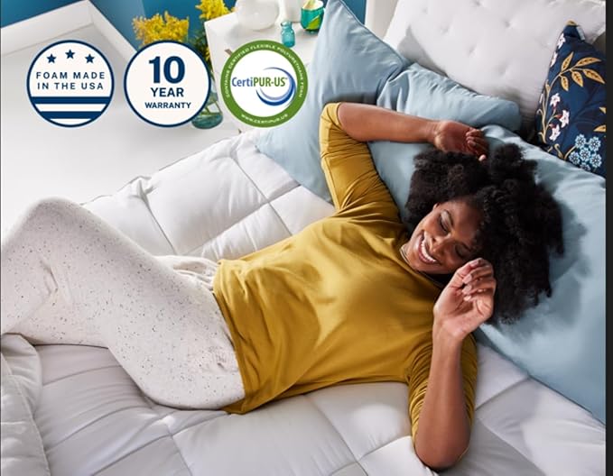 Sleep Innovations Dual Layer 4 Inch Memory Foam Mattress Topper, California King Size, Ultra Soft Support, 3 Inch Cooling Gel Memory Foam Plus 1 Inch Fluffy Pillow Top Cover