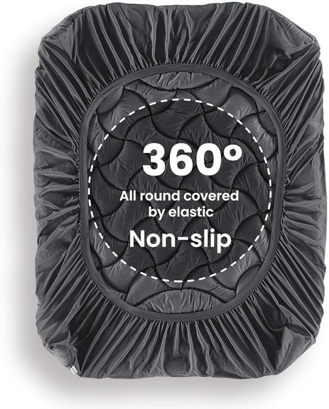 SLEEP ZONE Cooling Mattress Topper California King, Premium Zoned Cool Mattress Pad Cover, Padded Mattress Protector Breathable Washable, Deep Pocket 8-21" (Grey, Cal King)