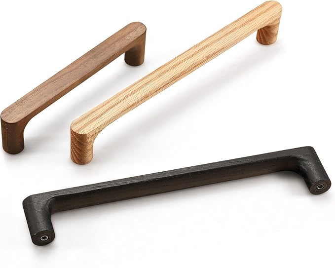 Black Round 5 in 2 pcs Wooden Drawer Pulls Handle pulls for cabinets Kitchen Cabinet Drawer pulls Cabinet Door Pull