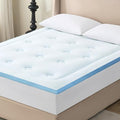 Hansleep Full Size Mattress Topper Viscose Derived from Bamboo, Memory Foam Pillow Top Mattress Topper Full with Deep Pocket, Breathable Mattress Pad for Back Pain Relief, 54" x75", White