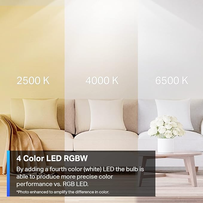 Tapo TP-Link Smart Light Bulbs, 16M Colors RGBW, Dimmable, Compatible with Alexa and Google Home, A19, 60W Equivalent, 800LM CRI>90, 2.4GHz WiFi only, No Hub Required, L530E(Pack of 48)