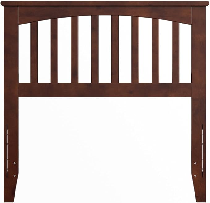 AFI, Mission Twin Solid Wood Headboard with Attachable Charger, Walnut
