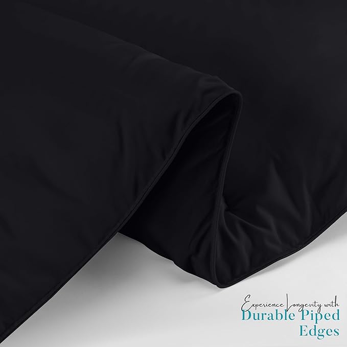 Utopia Bedding Comforter Duvet Insert, Quilted Comforter with Corner Tabs, Box Stitched Down Alternative Comforters Queen Size (Black)