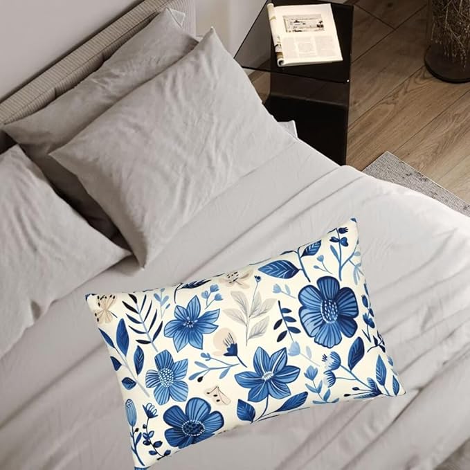 Throw Pillow Covers 20 x 28 Pillow Covers Set of 2 Couch Pillows for Living Room, Blue Throw Pillows with Invisible Zipper, Linen Accent Pillows Decorative Pillows Farmhouse Decor, Scandinavian J334