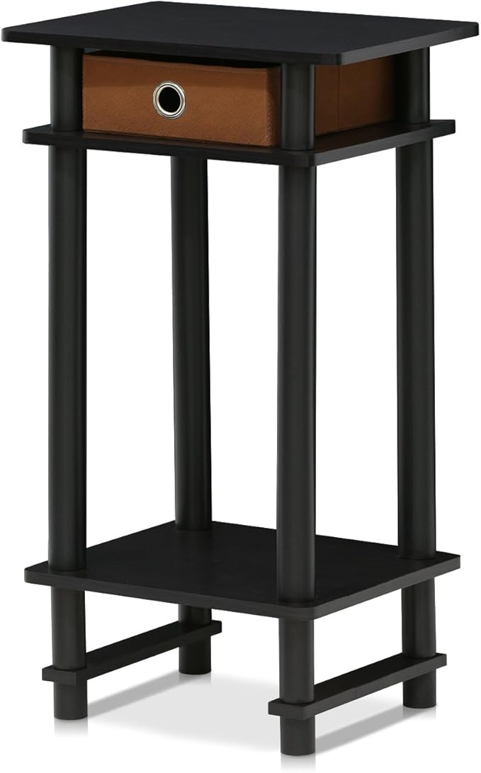 Furinno 17017 Turn-N-Tube End Table, 1-Pack, Espresso
