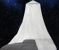 BCBYou Mosquito Net Canopy with Glow in Dark Stars for Baby, Kids, and Adults - Cover The Crib, Kids Bed, Full Size Bed (White)