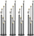 Set of 4 Floor Candle Holders,9 Arm Candle Holder for Fireplace Decoration,Black Metal Candle Stick Holders for Pillar Tealight Candles on Home Derecotion