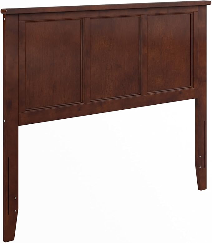 AFI, Madison Full Solid Wood Panel Headboard with Attachable Charger, Walnut