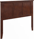 AFI, Madison Full Solid Wood Panel Headboard with Attachable Charger, Walnut