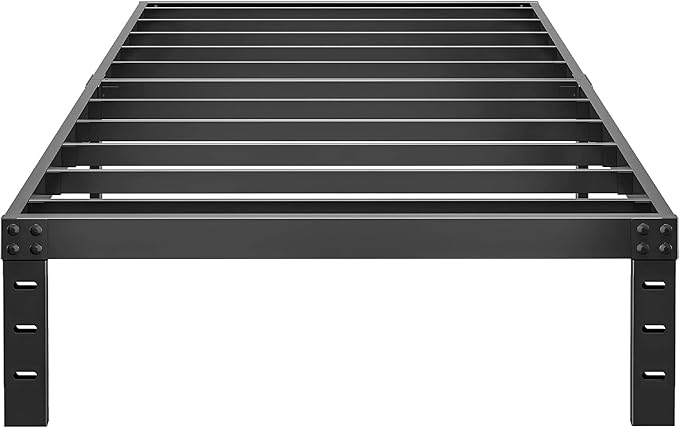 ALDRICH 10 Inch Metal Twin Bed Frame - Single Black Basic Steel Slats Platform, Easy Assembly Heavy Duty Noise Free Bedframes, No Box Spring Needed