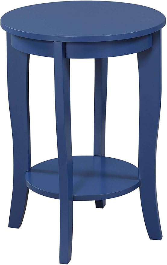 Convenience Concepts American Heritage Round End Table, Cobalt Blue