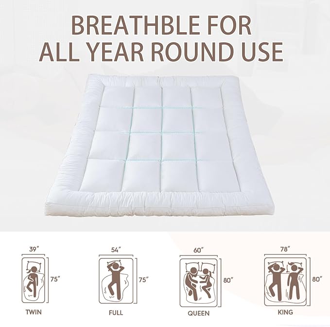 WhatsBedding 5 Inch Memory Foam Mattress Topper King for Pressure Relief, 100% Cotton Cover, Comfort Supportive Pillow Top Mattress Topper, 2000GSM Fluffy Shredded Memory Foam Filled
