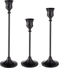 Black Candlestick Holders, Taper Candle Holders, Set of 3 Matte Black Candle Holder Set, Vintage Table Centerpiece for Wedding Christmas Holiday