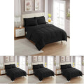 Sweet Home Collection 5 Piece Comforter Set Bag Solid Color All Season Soft Down Alternative Blanket & Luxurious Microfiber Bed Sheets, Black, Twin XL (Pack of 4)