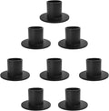 Gute Taper Candle Holder, Candle Holders for Pillar Candles, Matte Black Candlestick Holder Centerpieces for Home Decoration, Wedding Anniversary, Party, Housewarming Gifts,Set of 8,Round