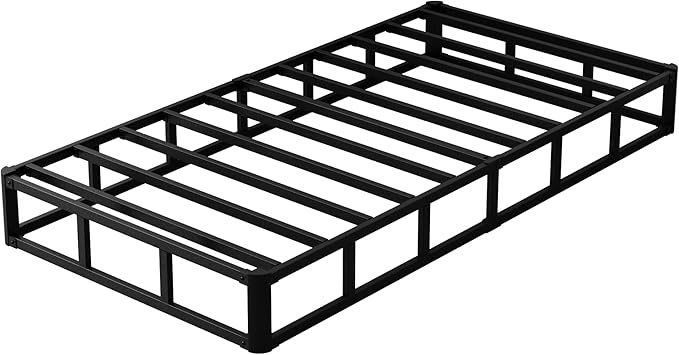 7 Inch Twin Box Spring Bed Base, Low Profile Metal Boxspring Twin with Fabric Cover, 2000 Lbs Max Weight Capacity Mattress Foundation, Noise-Free, Easy Assembly