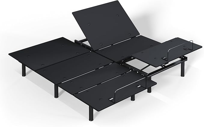 Sven and Son Essential Adjustable Bed Base (Frame Only), Easy Assembly, Head and Foot Lift, Memory Positions, Zero Gravity, Wireless Remote - Split King