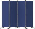 Morngardo Room Divider, Folding Privacy Screens, 4 Panel Room Partitions, 88" Foldable Wall Dividers, Portable Separating for Home Office Bedroom Dorm Decor (Blue)