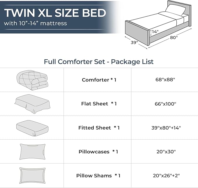 HEVUMYI Red Twin-XL Comforter Set - 5-Piece All Season Bed in a Bag Twin-XL, Ultra Soft Bedding Set with Comforter, Flat Sheet, Fitted Sheet, Pillowcases, Pillow Shams