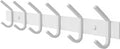 White Coat Rack Wall Mount – 17 Inch Stainless Steel Hook Rail with 6 Heavy Duty Double Coat Hooks – Wall Mounted Coat Hanger for Entryway, Bathroom, Bedroom, Towel, Hat Organizer