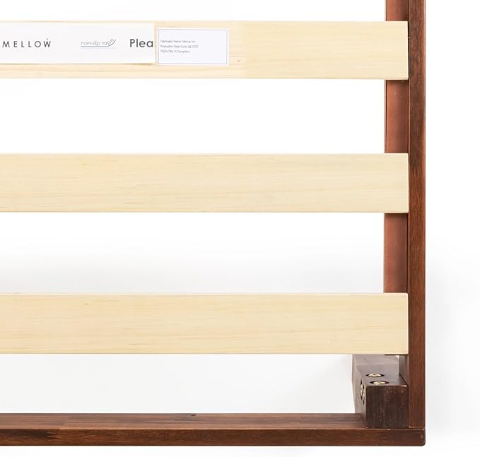 Mellow Naturalista Classic - 12 Inch Solid Wood Platform Bed with Wooden Slats, No Box Spring Needed, Easy Assembly, Queen, Espresso