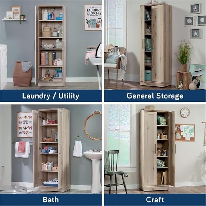 Sauder HomePlus Two Door Storage Cabinet/Pantry Cabinet, Pacific Maple Finish