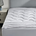 SLEEP ZONE Cooling Queen Mattress Topper for Single Bed, Premium Zoned Quilted Mattress Pad, Fitted Mattress Protector Cover, Machine Wash Durable, Deep Pocket 8-21 inch (Silver Grey, Queen)