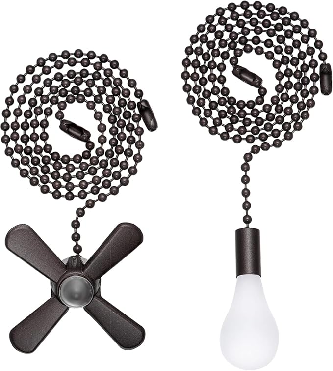 SmoTecQ Lengthened 24 Inch Ceiling Fan Pull Chain Extender with Decorative Frosted Glass Bulb and Fan Cord (ORB)