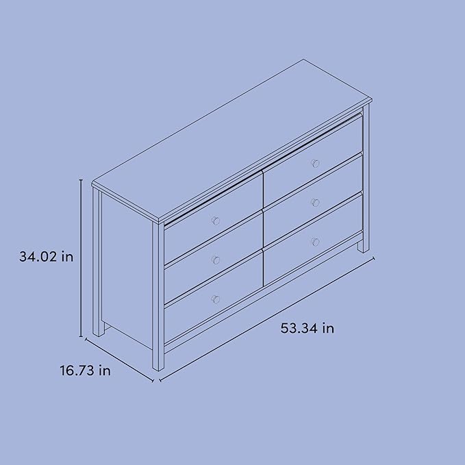 Storkcraft Alpine 6-Drawer Dresser (White) – GREENGUARD Gold Certified, White Dresser for Bedroom, Kids & Nursery Storage Drawers, Safety Interlocking Drawers, Pre-Installed Tracks, Kids Bedroom