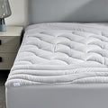 SLEEP ZONE Cooling Mattress Topper Cal King, Premium Zoned Quilted Mattress Pad, Pillow Top Mattress Protector Cover, Machine Wash Durable, Deep Pocket 8-21 inch, Silver Grey, Cal King