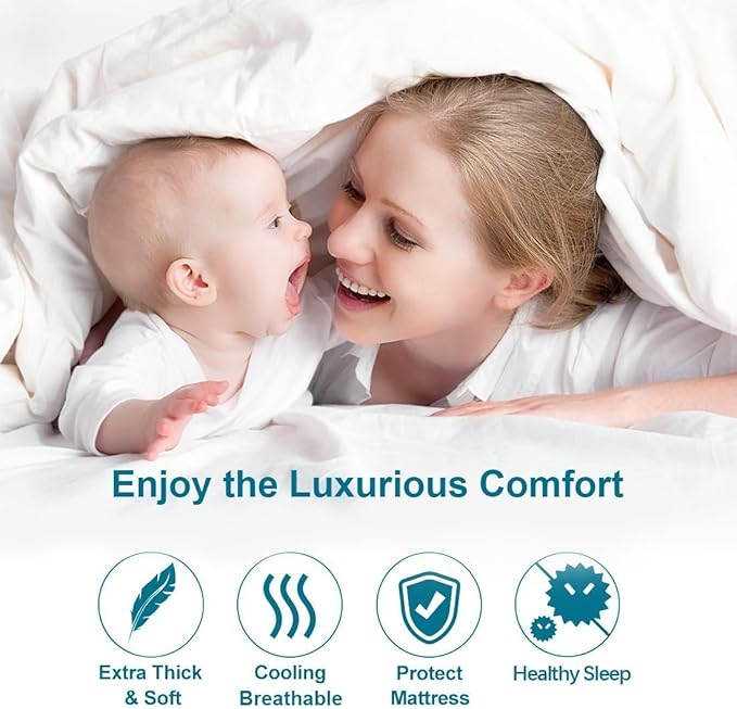 CHOKIT Queen Mattress Topper, Extra Thick Pillow Top Mattress Pad for Back Pain Relief, Cooling Bed Topper Mattress Cover with 8-21 Inch Deep Pocket