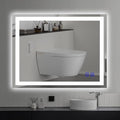 36"x28" LED Bathroom Mirror with Lights Large Wall-Mounted Vanity LED Mirror Smart Lighted Makeup Mirror Stepless Dimmable, Adjustable Brightness,Touch Screen Button,Anti-Fog,Memory Function