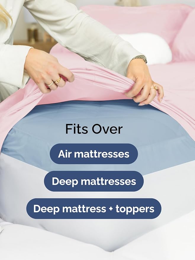 Extra Deep Queen Sheet Set - 6 Piece Breathable and Cooling Sheets - Hotel Luxury Bed Sheets Set - Easy Fit - Soft, Wrinkle Free and Comfy Sheets Set - Lavender Pink Sheet Set with Extra Deep Pockets