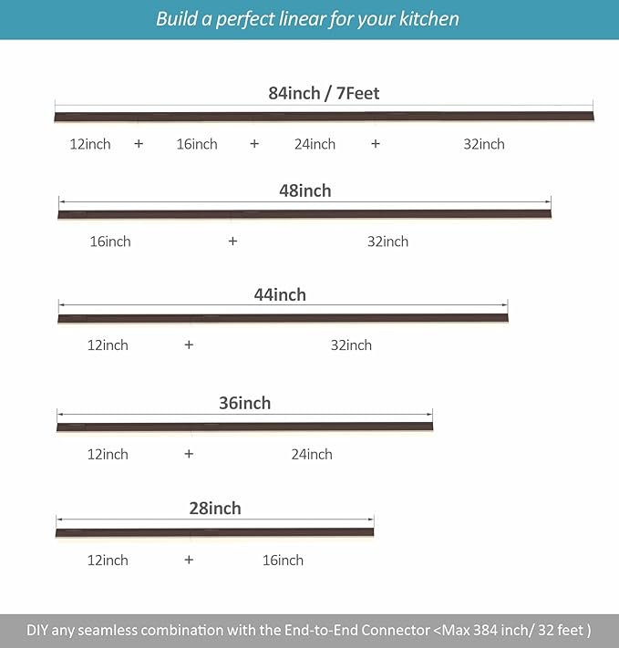 Under Cabinet Lighting Plug in, 16 Inch 1 Pc, Linkable AC120V 3CCT 3000K/4000K/5000K Ultra Slim, LED Under Cabinet Lights for Counter Light, Kitchen, Shelf, Sink, Workshop, Desk, Bronze