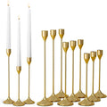 Brass Gold Metal Taper Candle Holder, Vintage Candlestick Holders, Candle Sticks Holder Decor for Wedding Wedding, Dinning, Party, Fits 3/4 inch Thick Candle&Led Candles (Set of 12 Pcs)