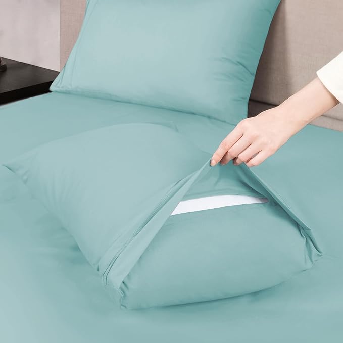 Mejoroom Full Size Sheet Set - Soft Microfiber Bed Sheets - Deep Pocket Fitted Sheet, Breathable, Wrinkle & Fade Resistant - 4 Piece (Full, Grayish Green)