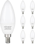 comzler 6W Candelabra LED Bulb, Small Base E12 LED Bulb 60 Watts Equivalent,Chandelier Light Bulbs Type B Light Bulb Daylight 5000K, Pack of 6, Non-Dimmable